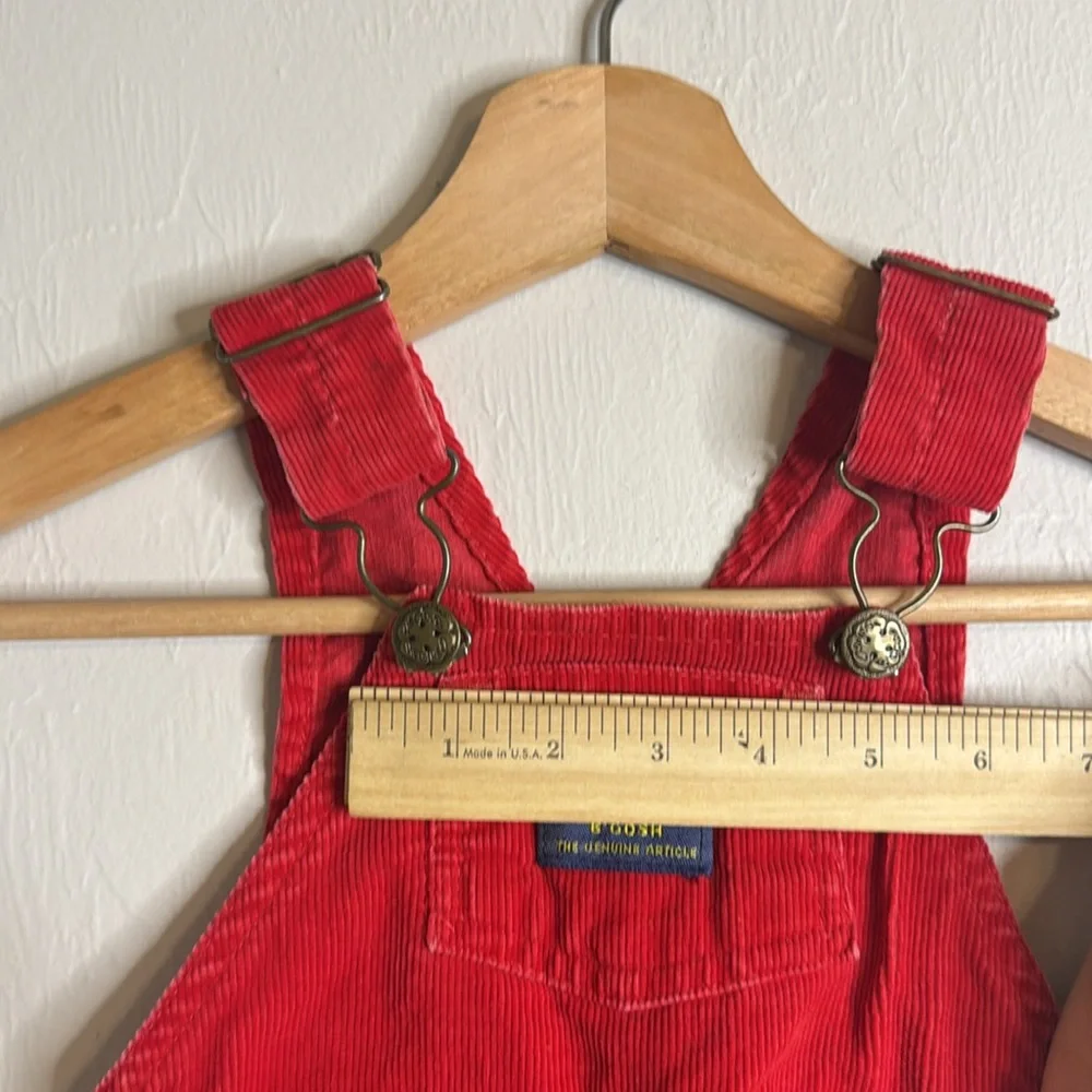 Vintage Oshkosh B'gosh Red Corduroy Overalls 5 months Vestbak, USA Made
